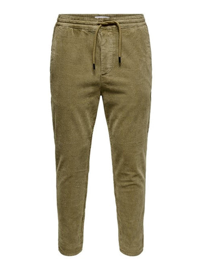 Linus Cropped Cord - Kangaroo - Only & Sons - Grøn
