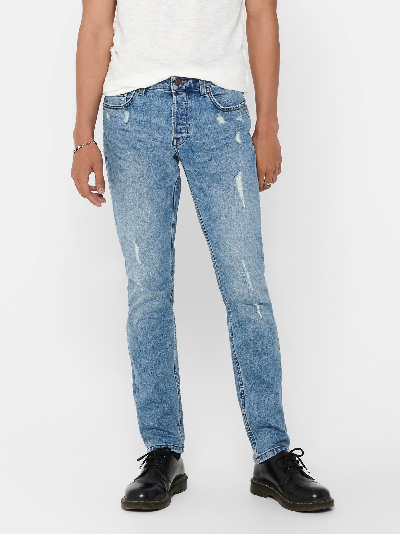 Loom Slim Fit Can Jeans - Blue Denim - Only & Sons - Blå