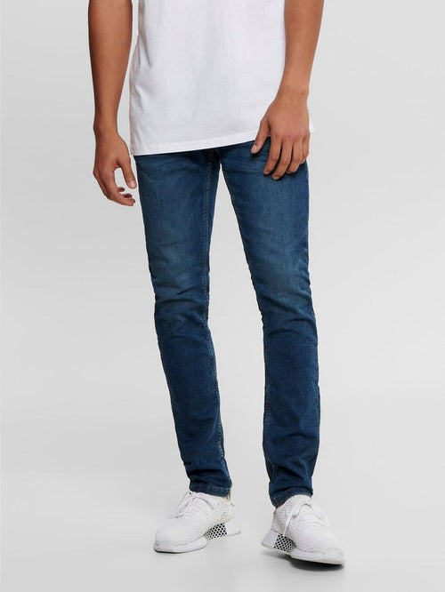 Loom Stretch Jeans - Blå denim - Only & Sons - Hvid
