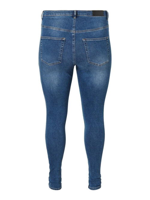 Lora Jeans high waisted (Curve) - Medium blå denim - Vero Moda Curve - Blå