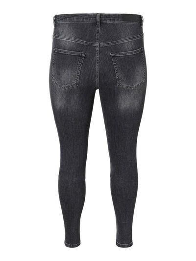 Lora Jeans high waisted (Curve) - Sort-grå denim - Vero Moda Curve - Sort 2