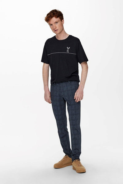 Mark Check Bukser - Dress Blue - Only & Sons - Blå