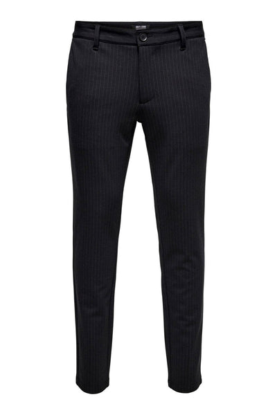 Mark Pants - Stribet Sort - Only & Sons - Sort