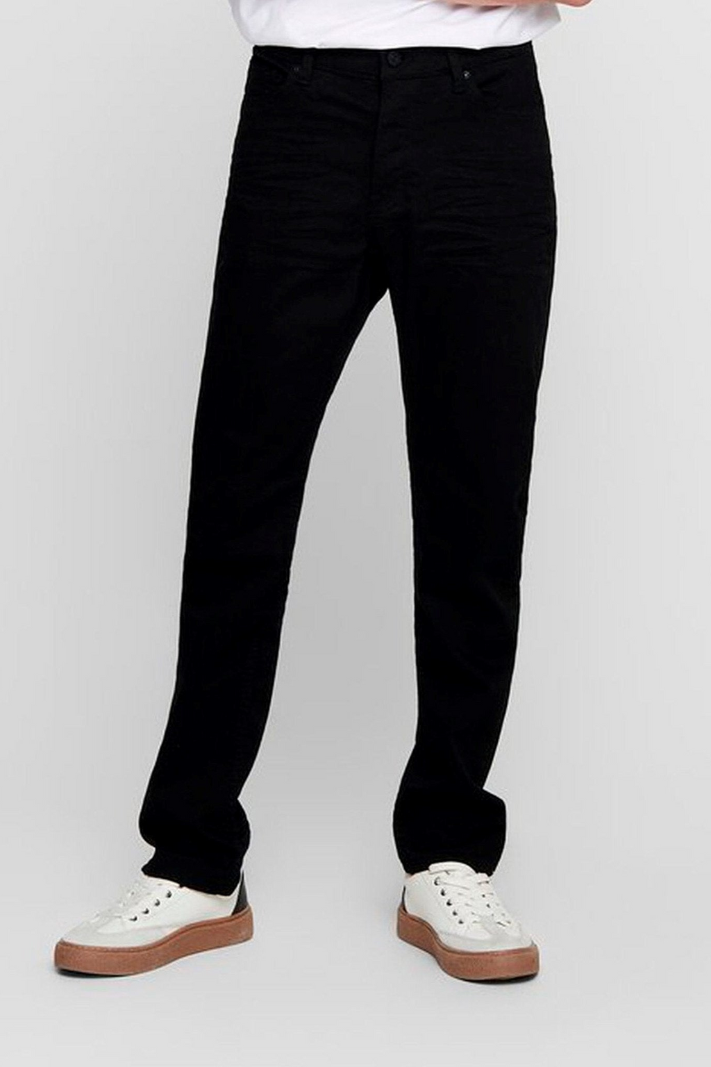 Mike Stretch Jeans - Sort (Bred pasform)