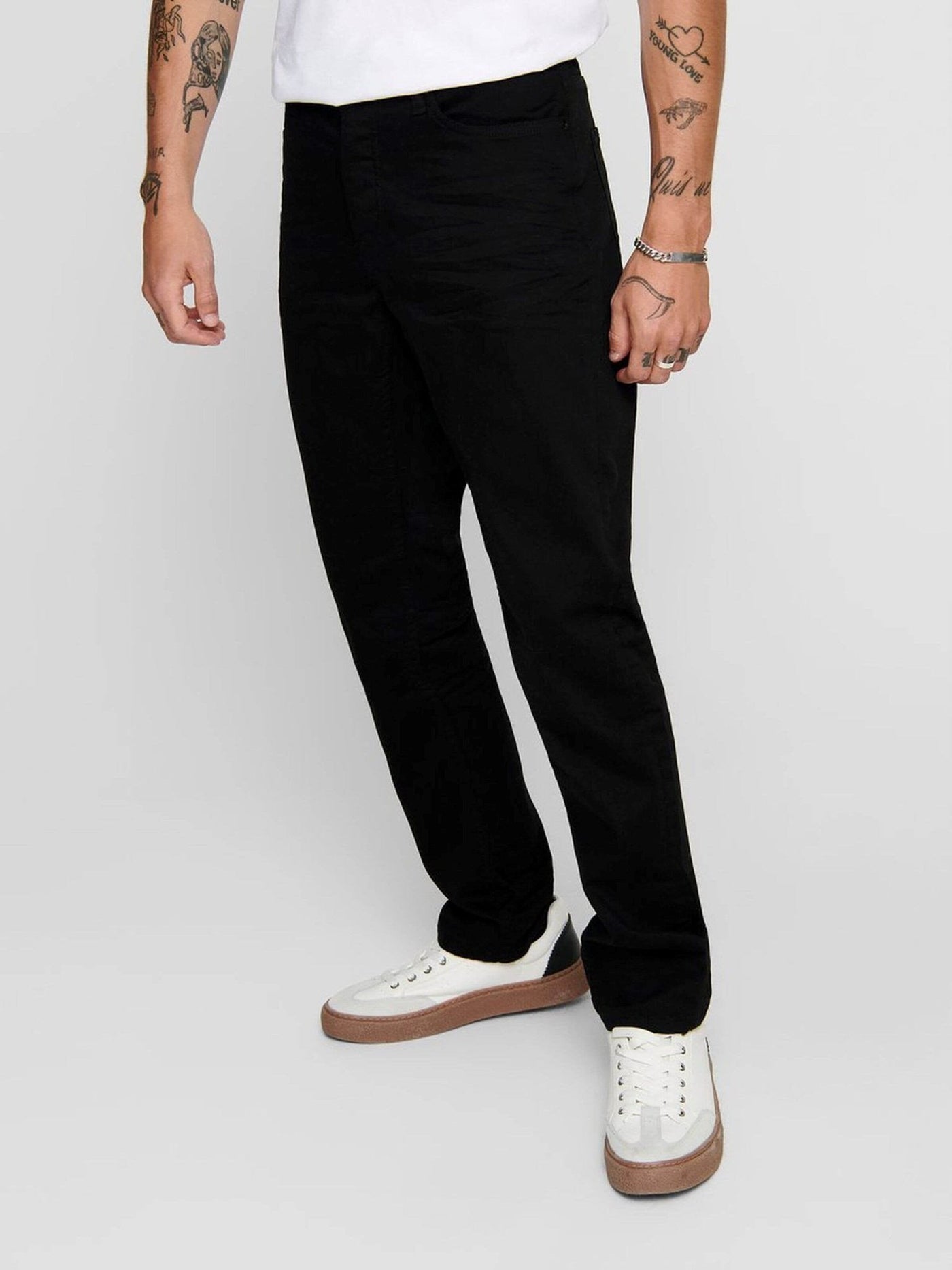 Mike Stretch Jeans - Sort (Bred pasform) - Only & Sons - Sort 3