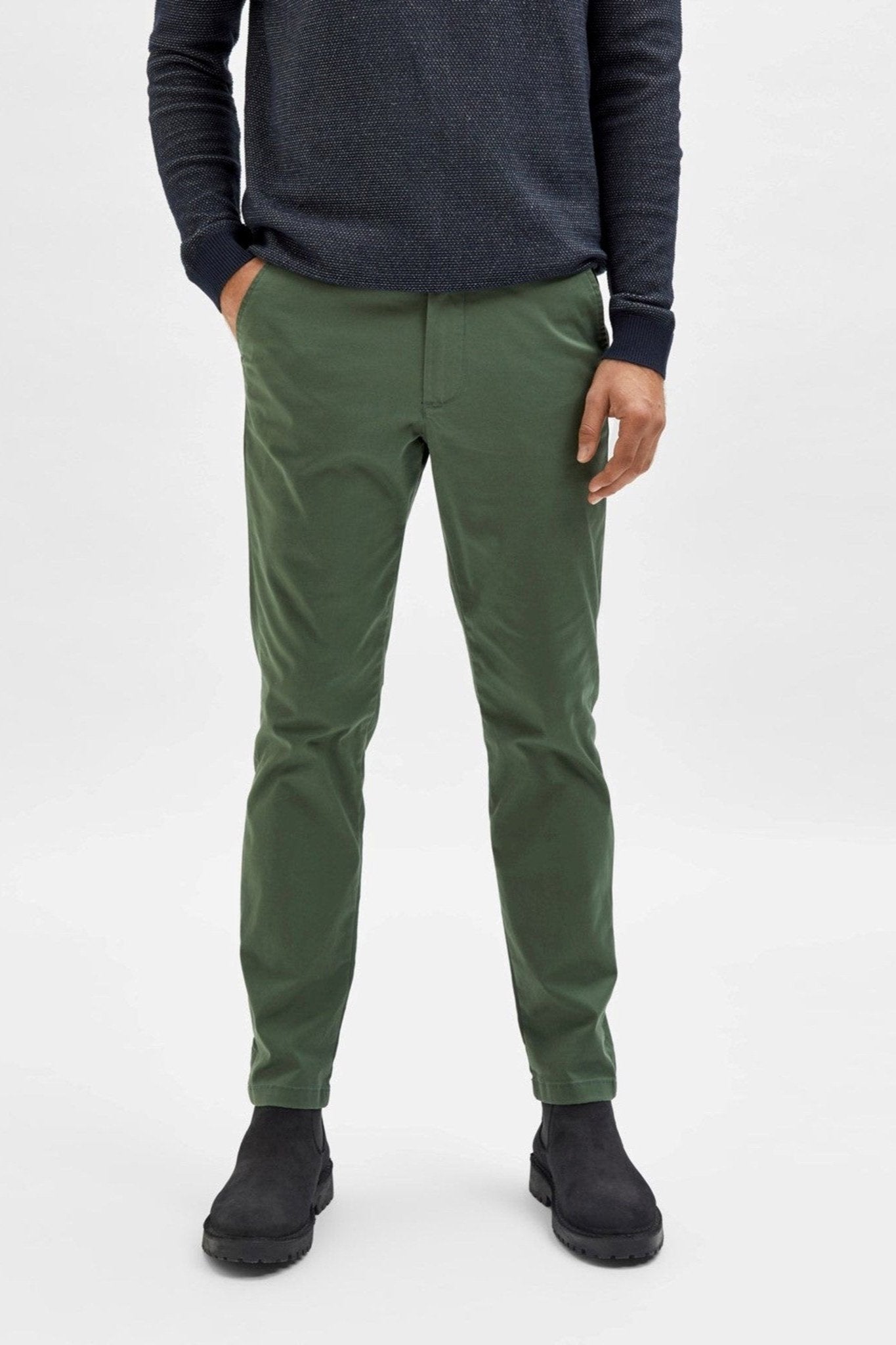 Miles Flex Chino Pants - Bronze Grøn (økologisk bomuld) - Selected Homme - Grøn