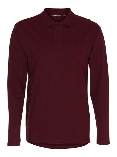 Muscle langærmet Polo Shirt - Bordeaux Rød - TeeShoppen - Rød 5