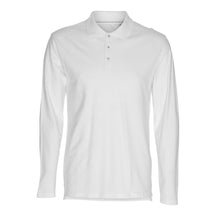 Muscle langærmet Polo Shirt - Hvid