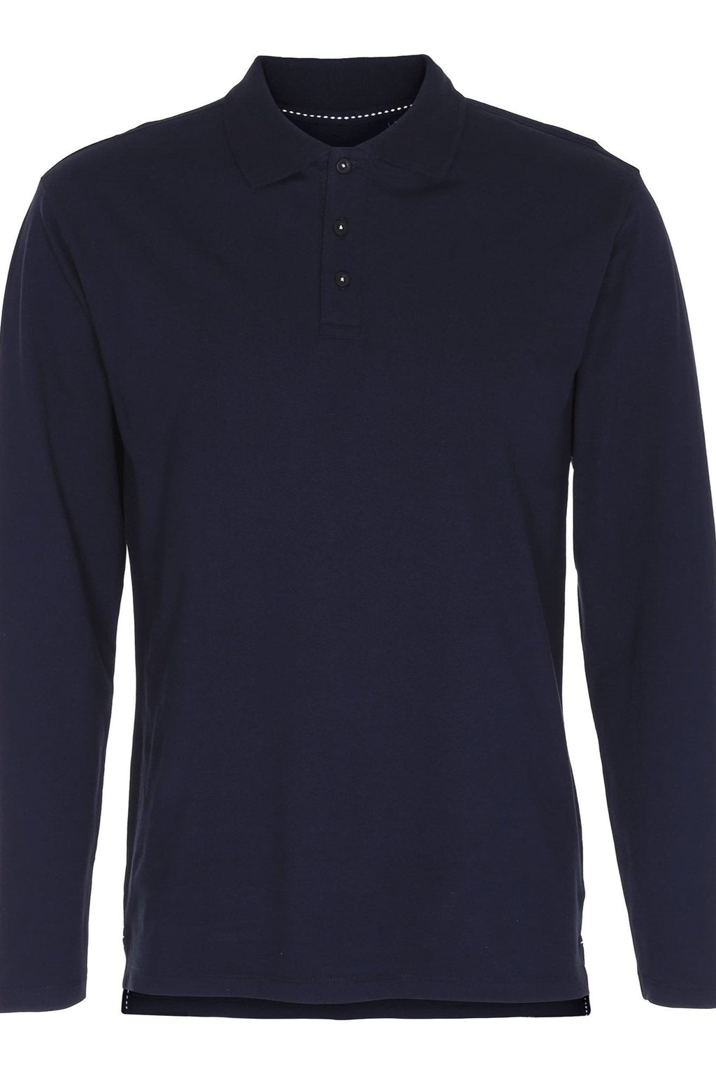 Muscle Langærmet Polo Shirt - Navy
