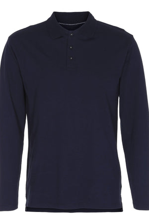 Muscle Langærmet Polo Shirt - Navy