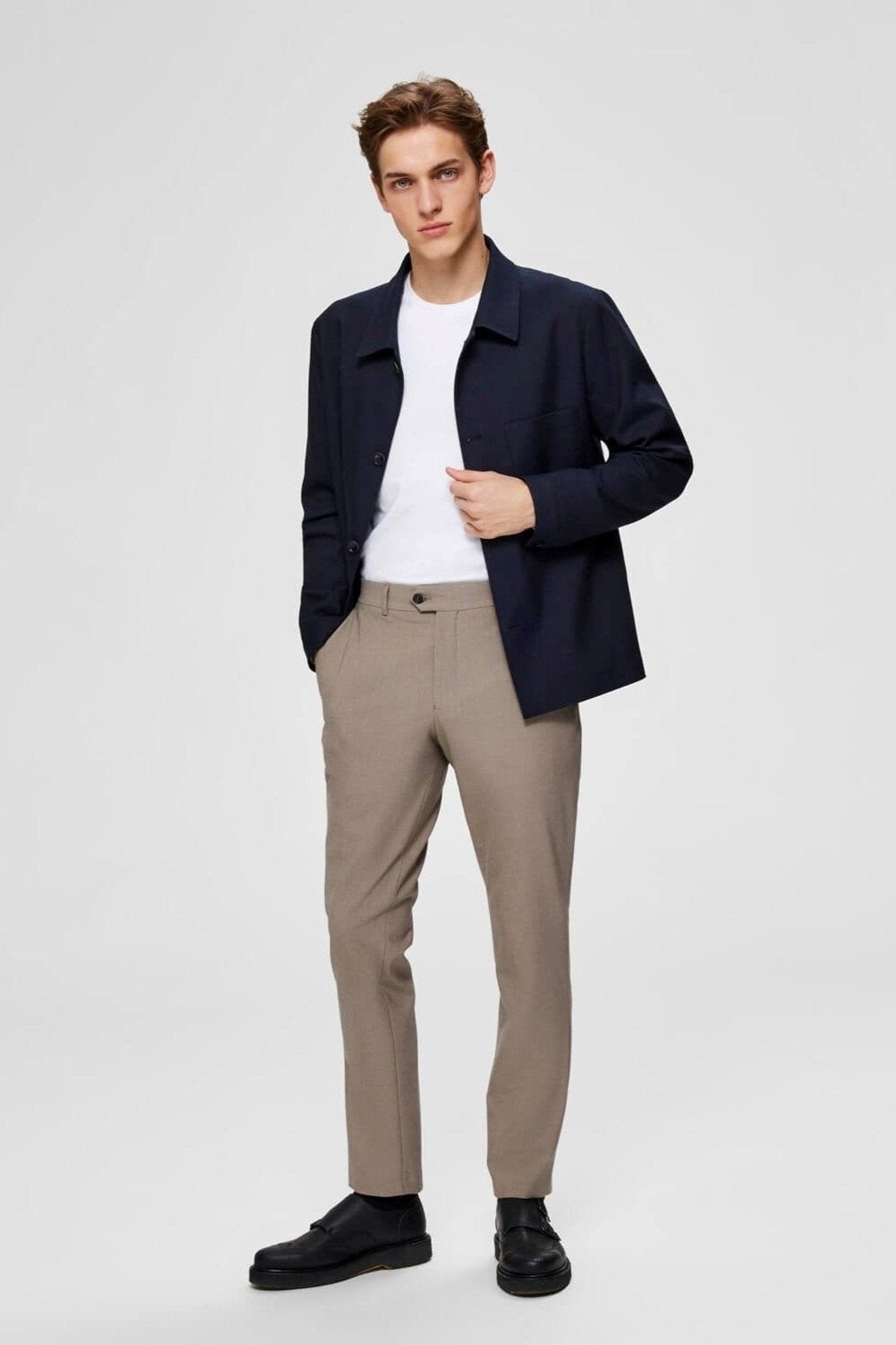 NOOS - SLHSLIM-CARLO FLEX STRUC PANTS B NOOS - Sand - Selected Homme - Brun 3