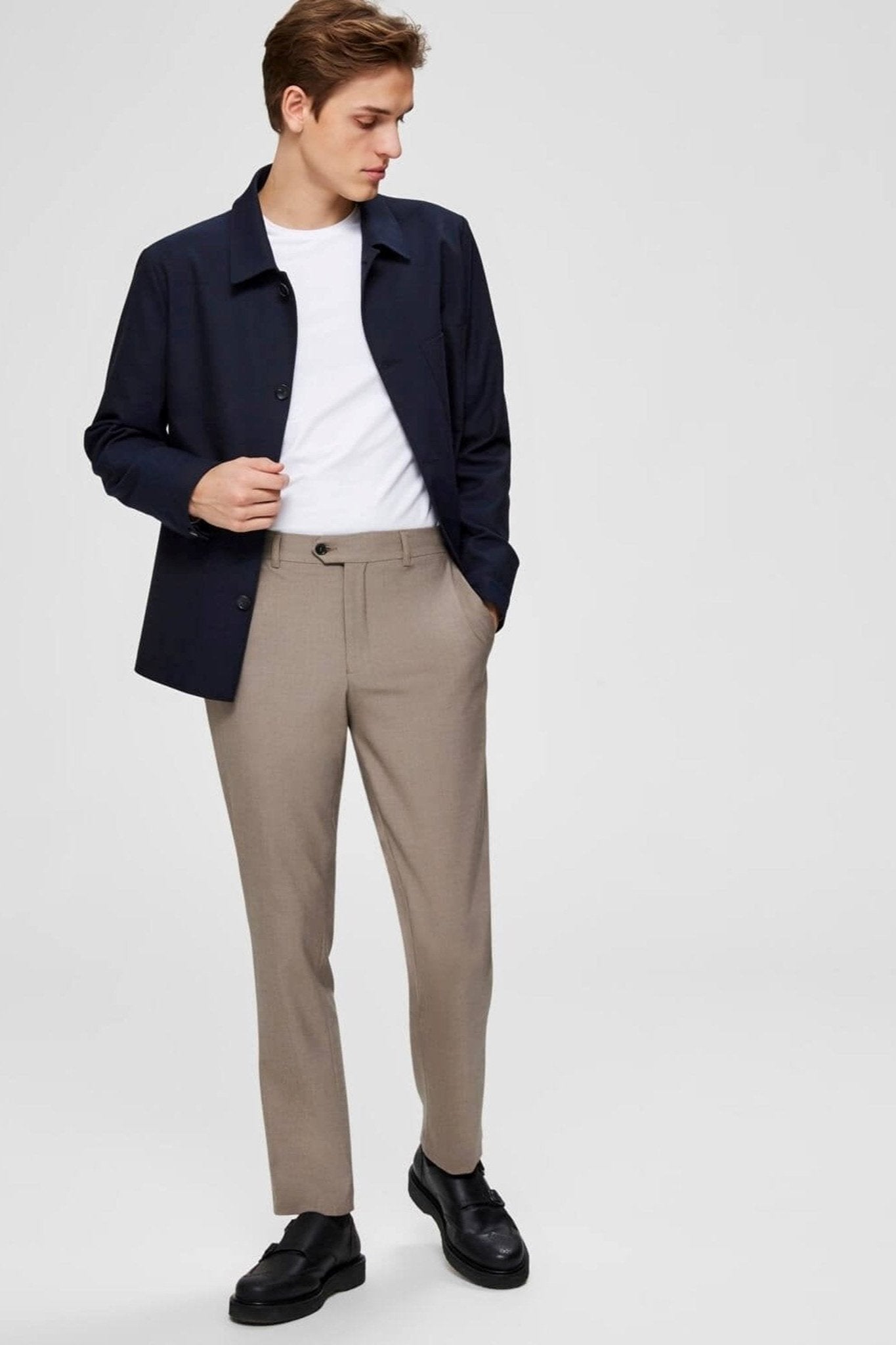 NOOS - SLHSLIM-CARLO FLEX STRUC PANTS B NOOS - Sand - Selected Homme - Brun 4