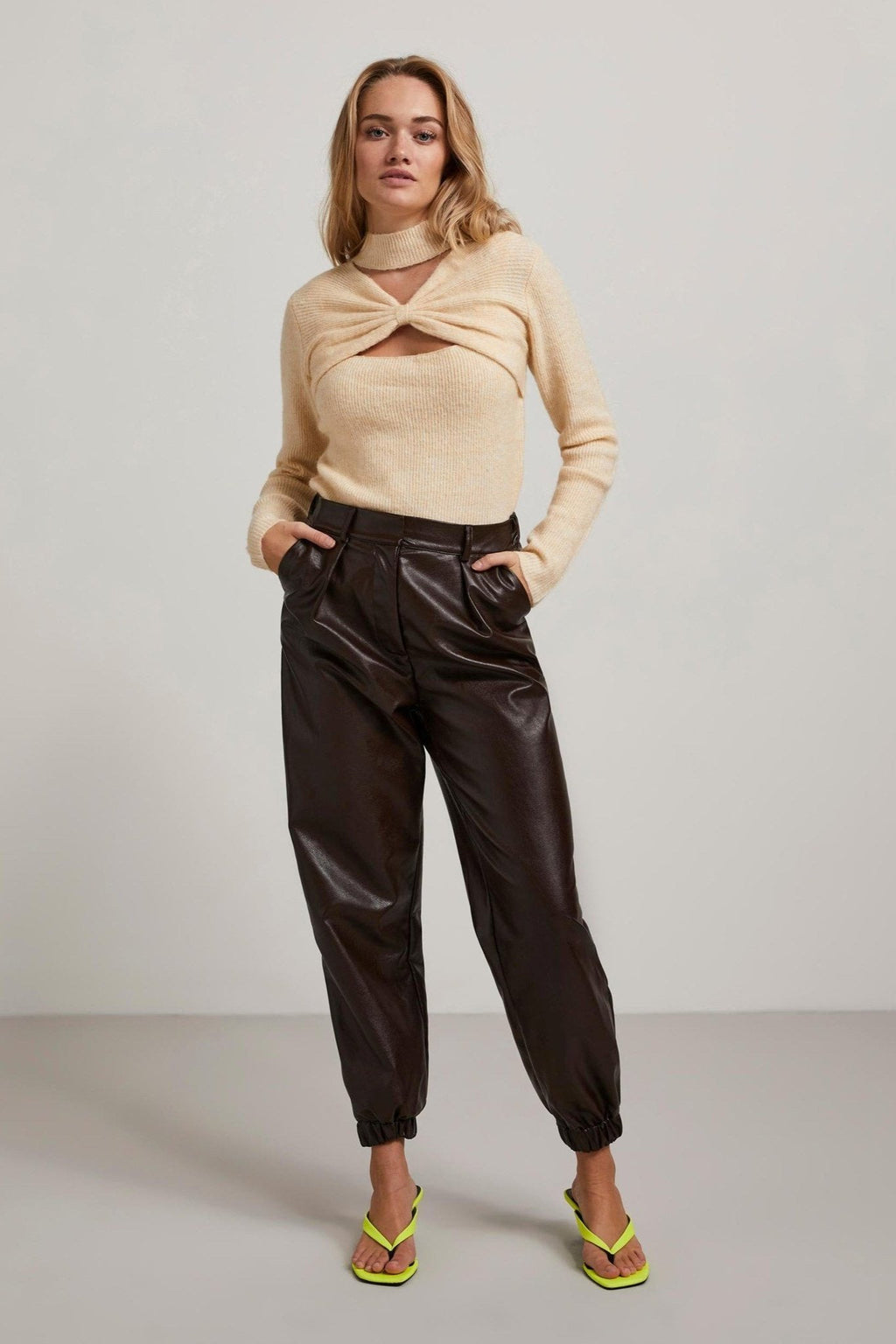 Nemma High Waist Pants - Chocolate Plum