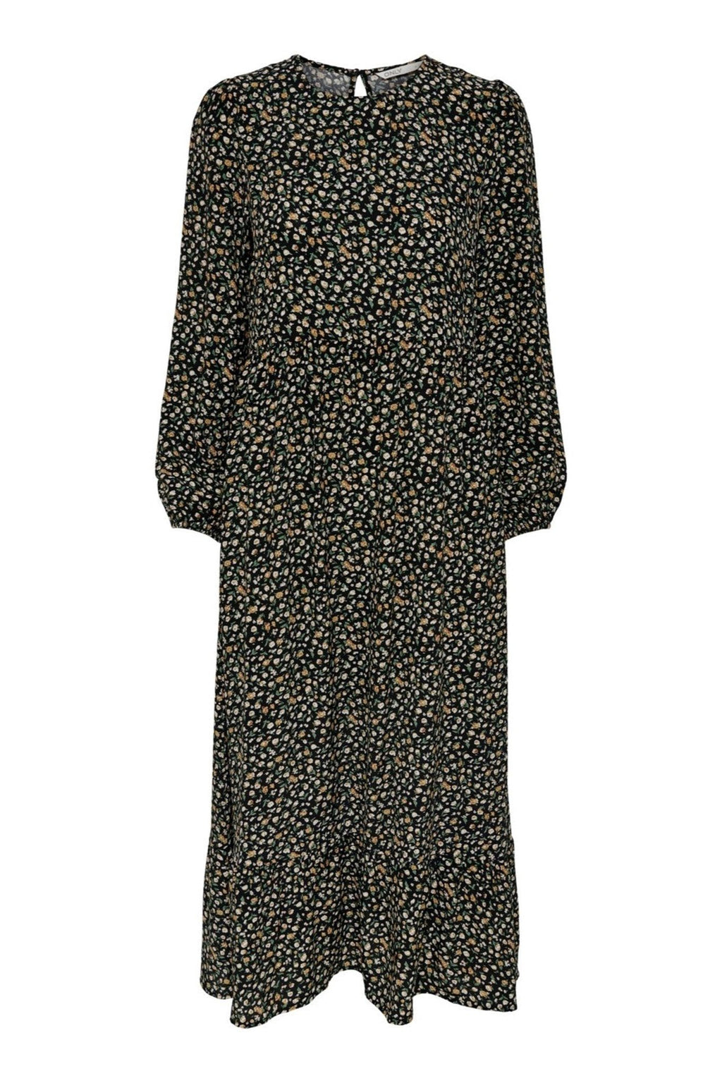 Amalie Midi Kjole - Sort/Orange