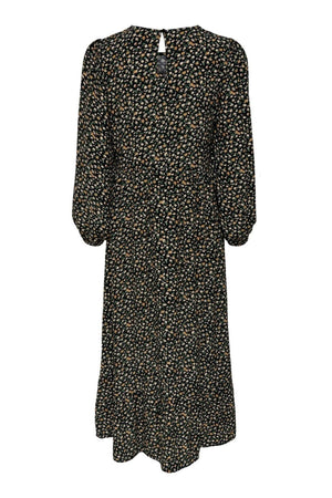 Amalie Midi Kjole - Sort/Orange