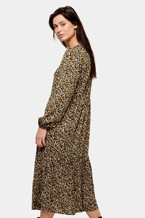 Pals blomstret kjole - Sort blomstret