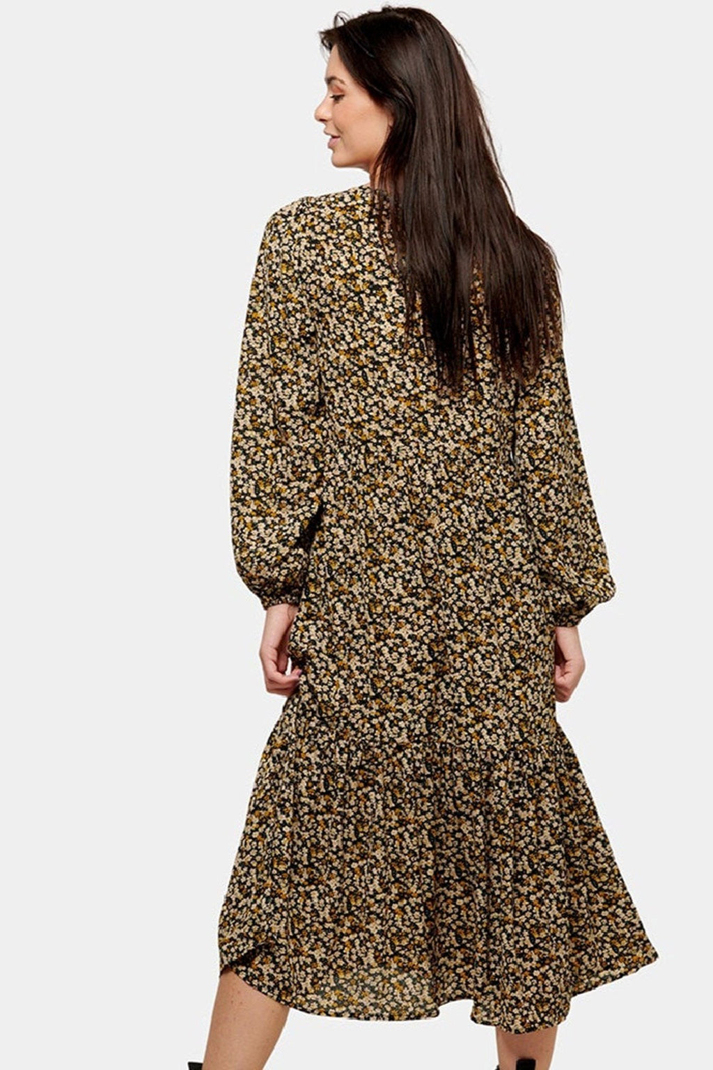 Pals blomstret kjole - Sort blomstret