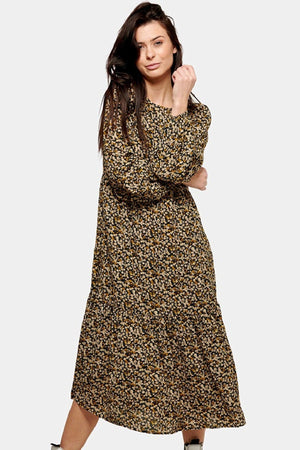 Pals blomstret kjole - Sort blomstret