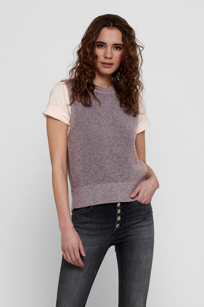 Paris Strik Vest - Ash Rose - ONLY - Lilla 5