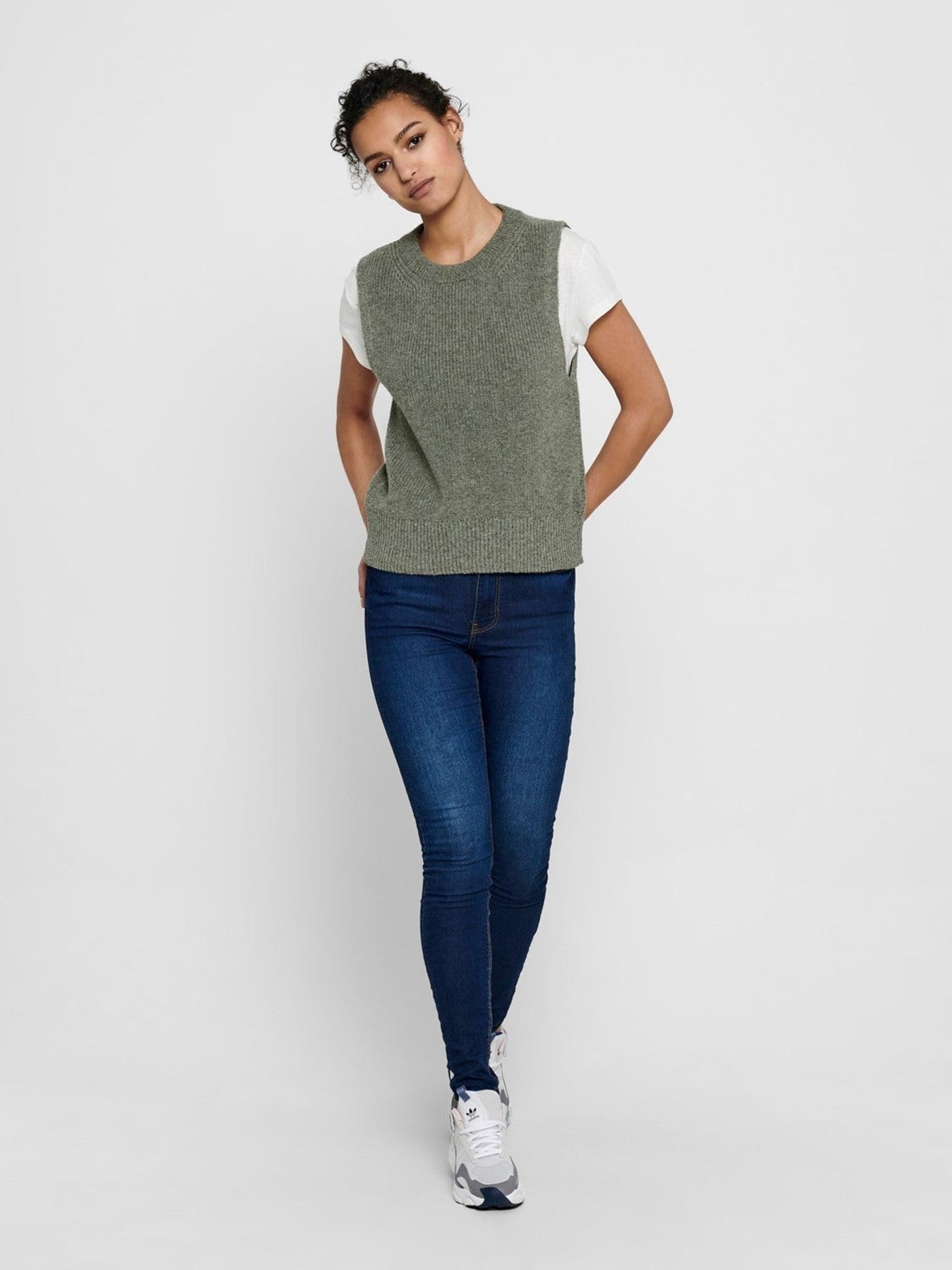 Paris Strik Vest - Mørke Grøn - ONLY - Grøn 3