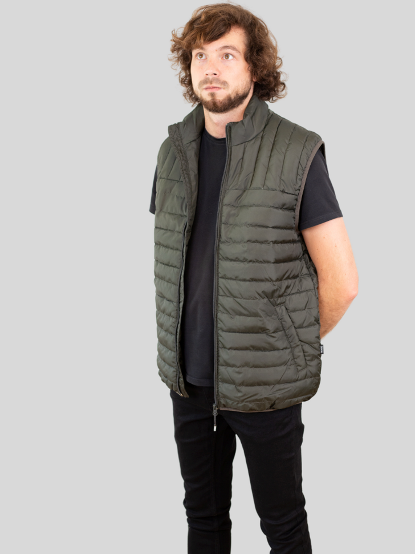 Paul Quilted Vest - Peat - Only & Sons - Grøn