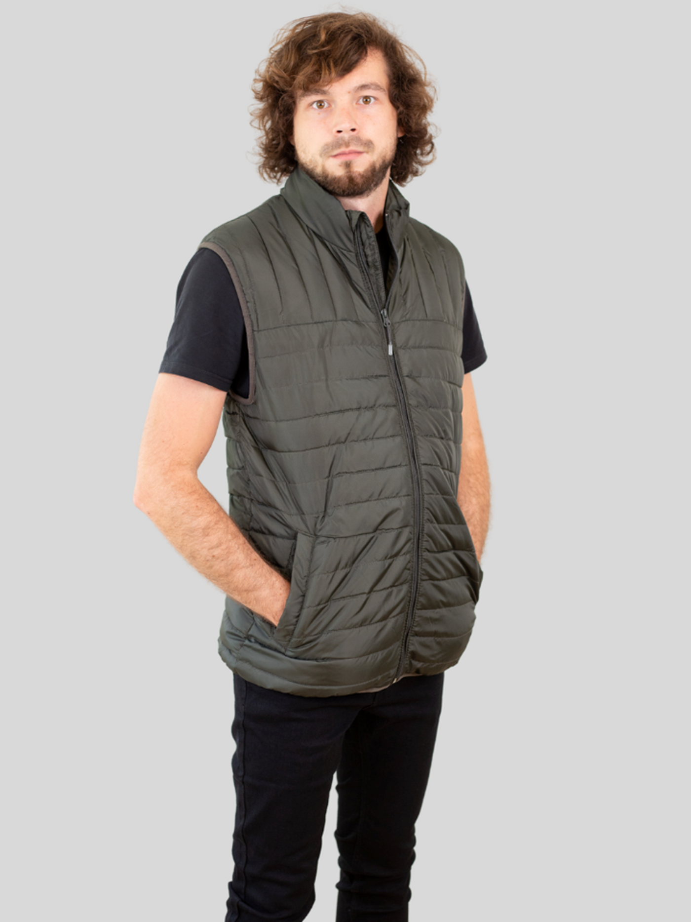 Paul Quilted Vest - Peat - Only & Sons - Grøn 2