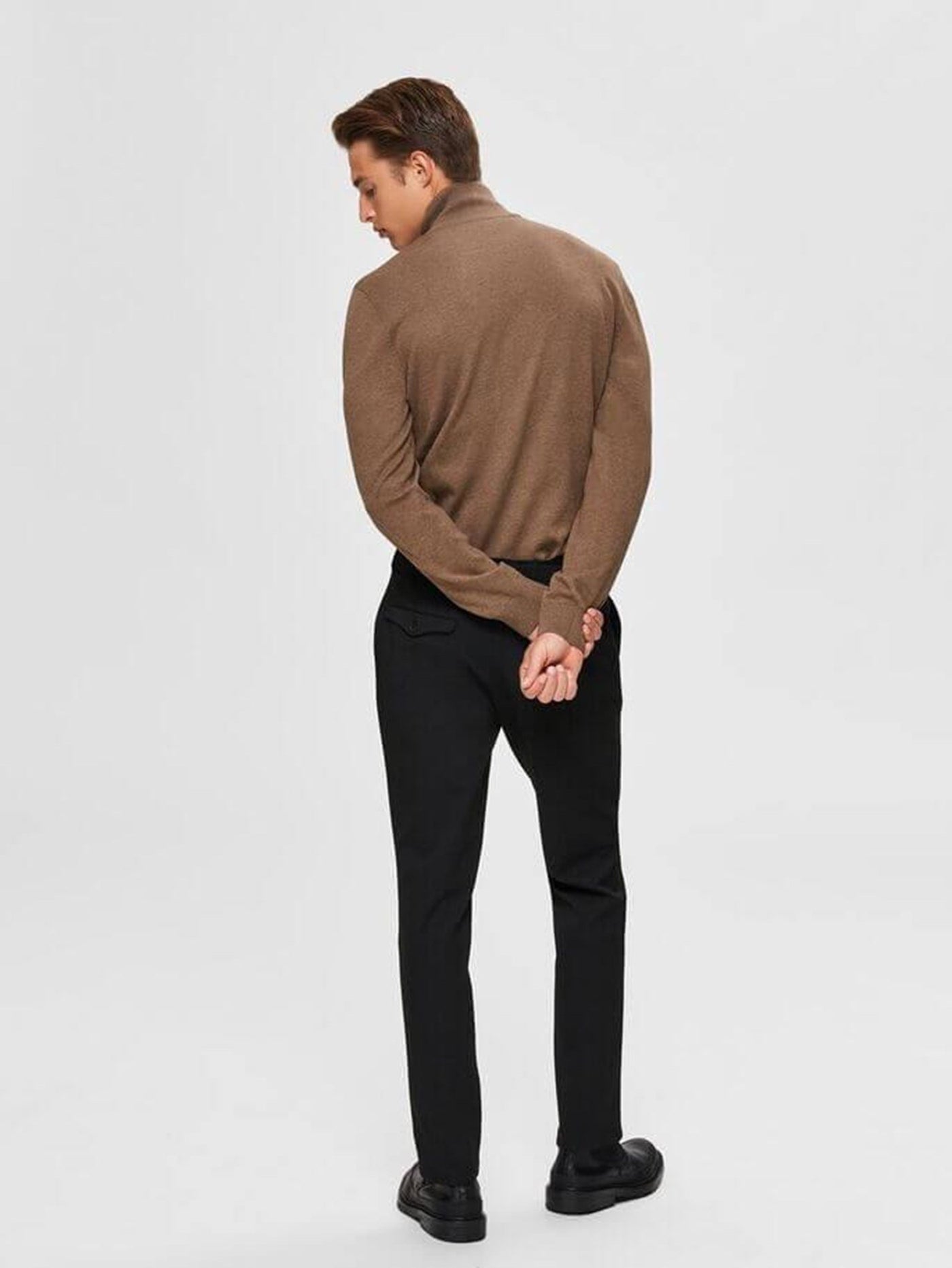 Pima half zip pullover - Brun - Selected Homme - Brun 3
