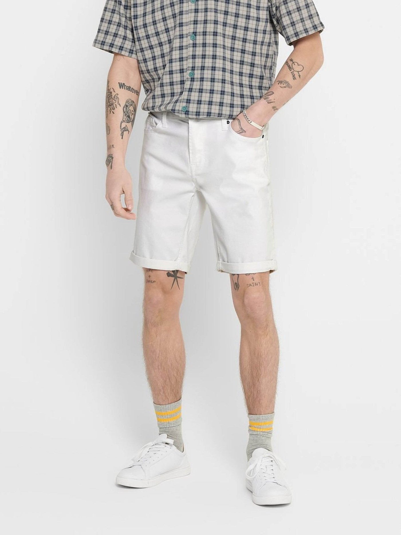 Ply Stretch Shorts - Hvid - Only & Sons - Hvid 3