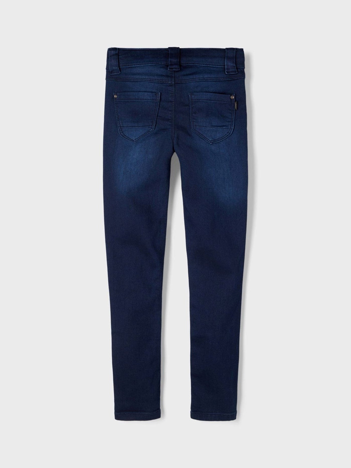 Polly Jeans - Mørk Blå Denim - Name It - Hvid 4