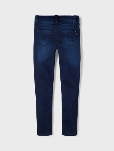 Polly Jeans - Mørk Blå Denim - Name It - Hvid 4