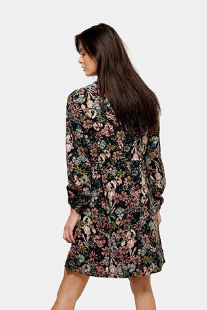 Printet Skjorte Kjole - Sort