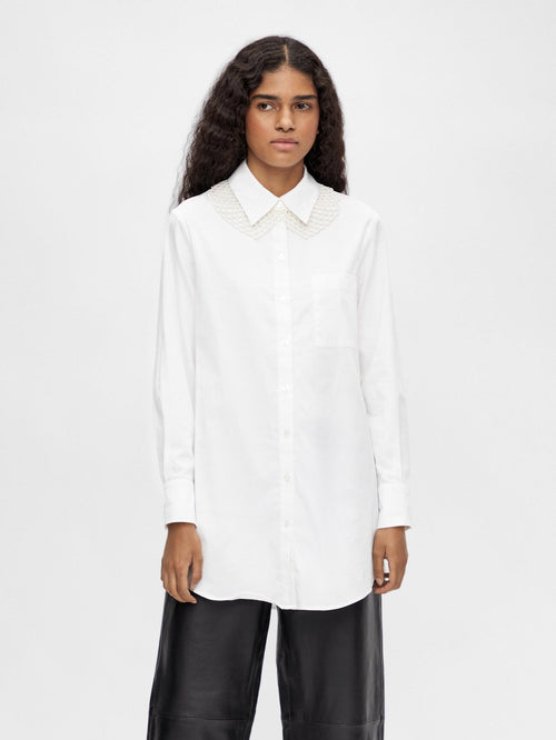 Roxa Lang Skjorte - Hvid - Object - Hvid