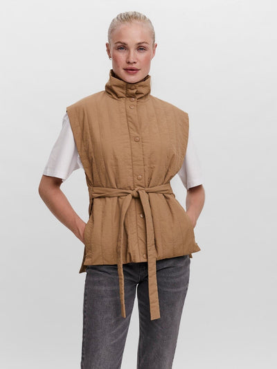 Roxy Short Waistcoat - Tigers Eye - Vero Moda - Brun