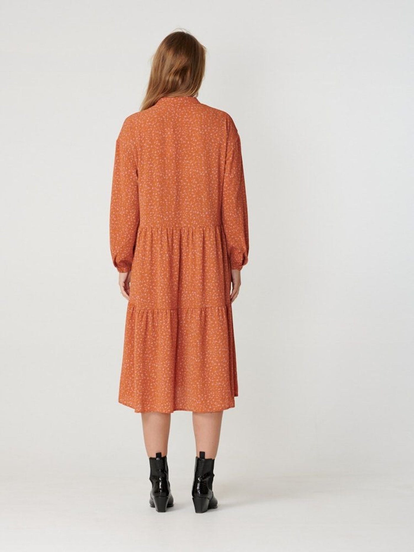 Sara langærmet kjole - Rosa - Amis de Copenhague - Orange 3