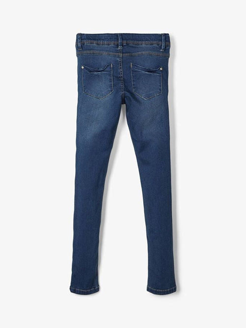 Skinny Fit Jeans - Mørkeblå Denim - Name It - Hvid