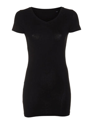 Slim Vneck basic T-shirt - Sort