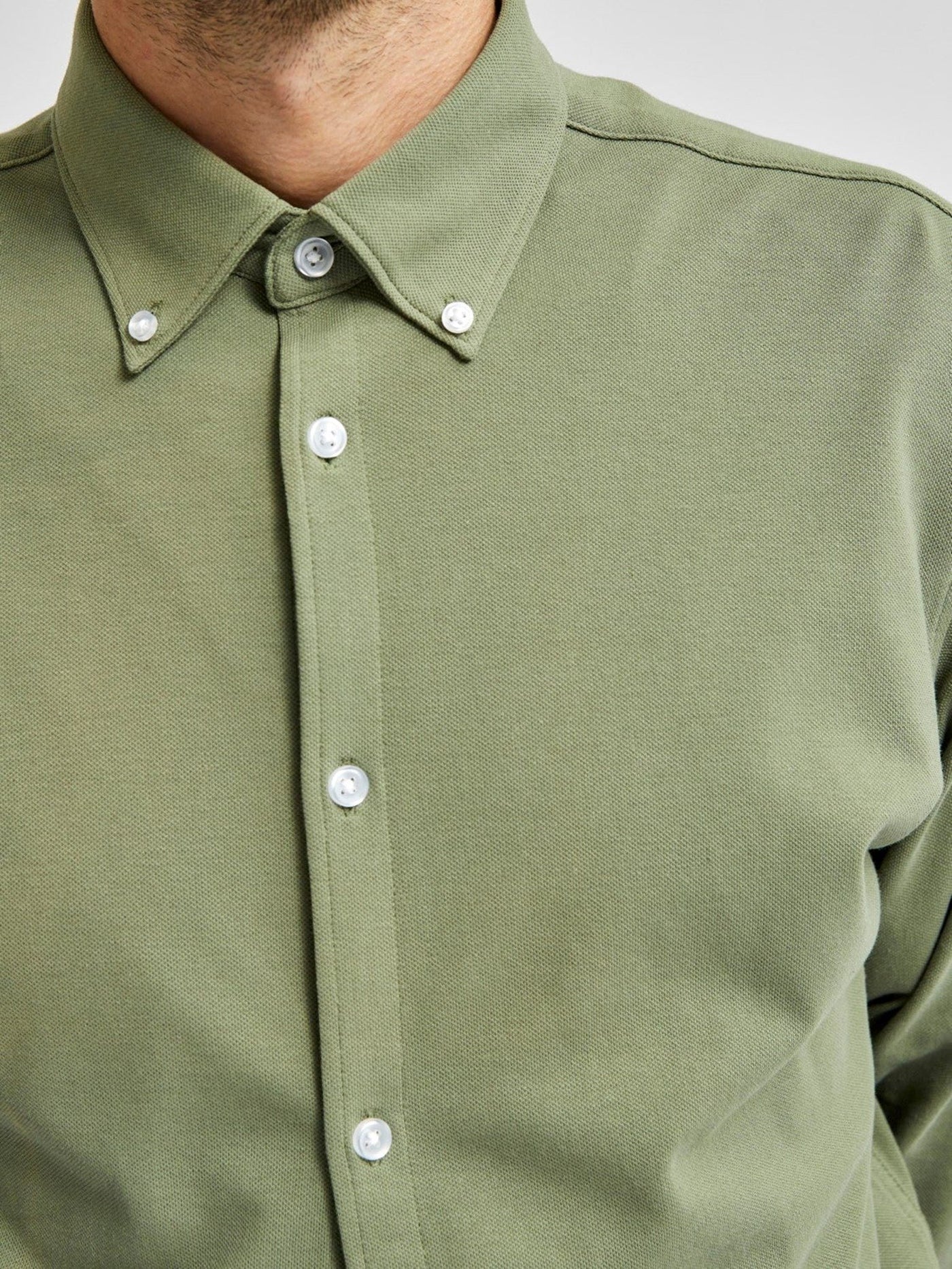 Slim fit skjorte i økologisk bomuld - Grøn - Selected Homme - Grøn 3