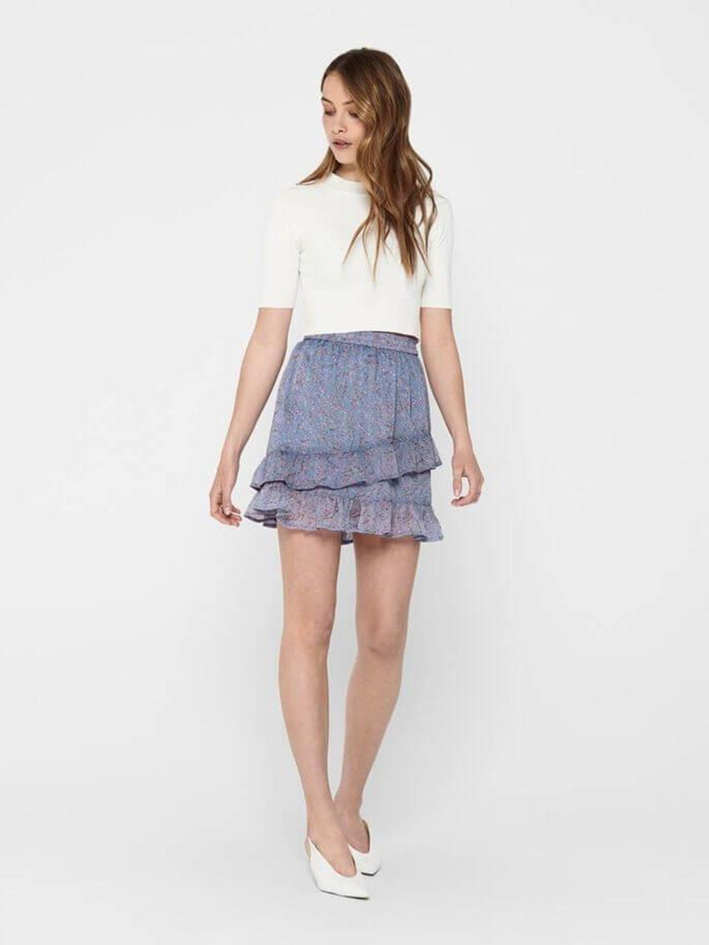 Småblomstret nederdel - Vista Blå