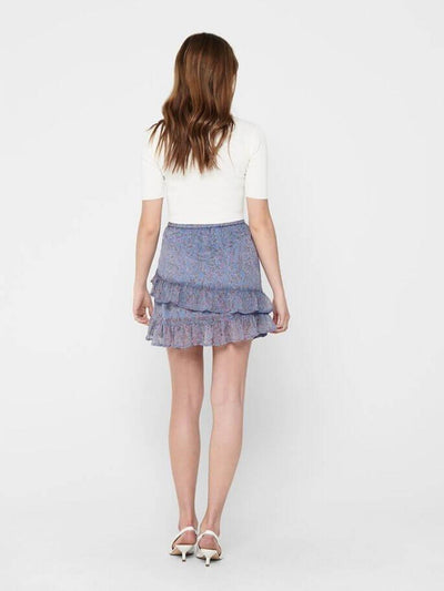 Småblomstret nederdel - Vista Blå - Jacqueline de Yong - Blå 3