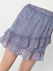 Småblomstret nederdel - Vista Blå