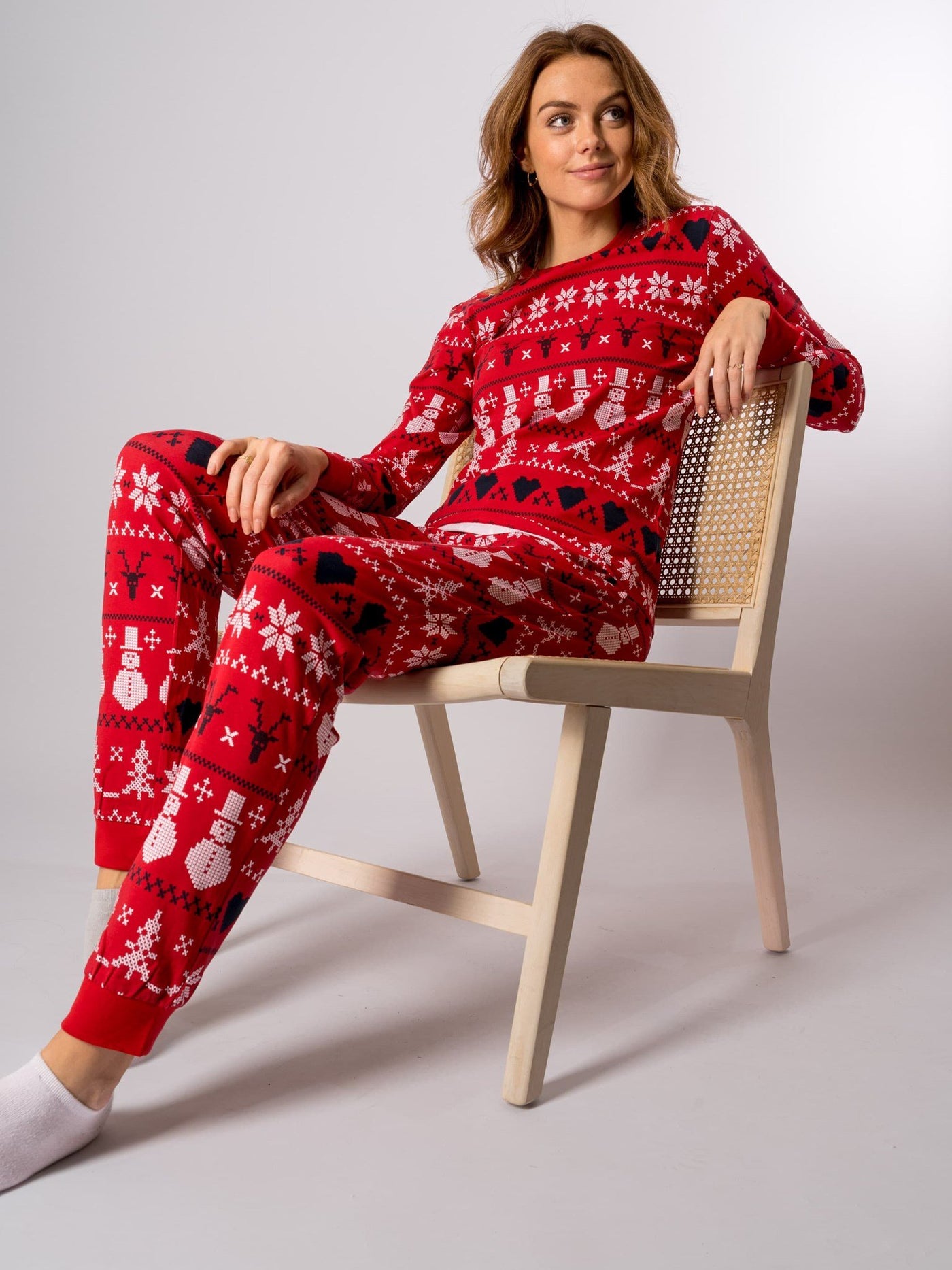 Snowflake Women Pyjamas - Rød - TeeShoppen - Rød 2
