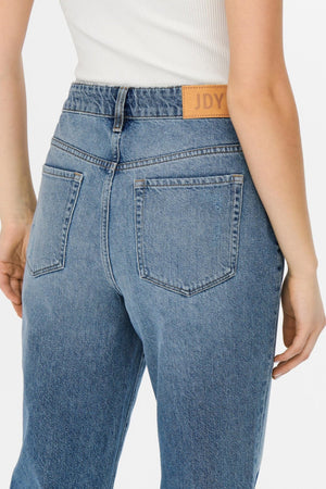 Zikka Farve Blok Bukser - Medium Blå Denim