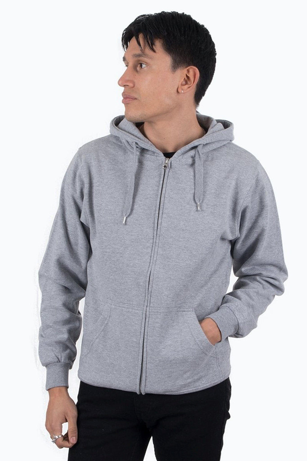 Zip sweat hoodie - Lyse grå