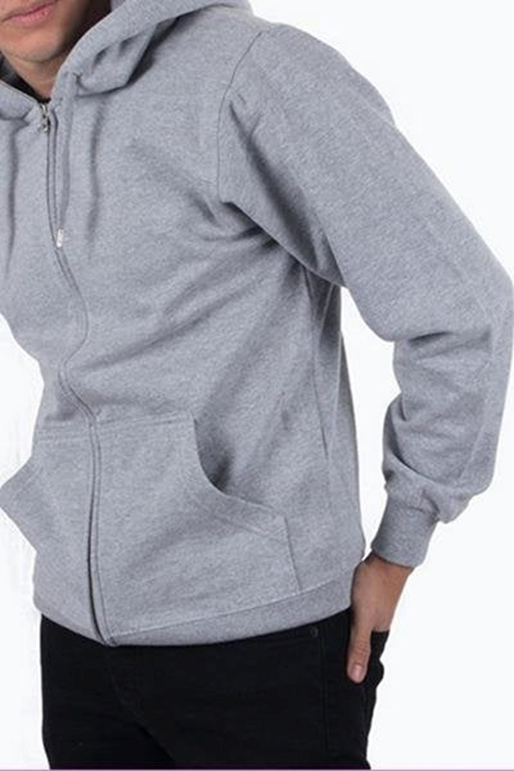 Zip sweat hoodie - Lyse grå