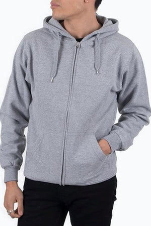 Zip sweat hoodie - Lyse grå