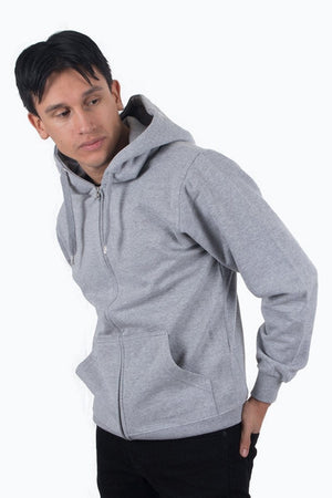 Zip sweat hoodie - Lyse grå