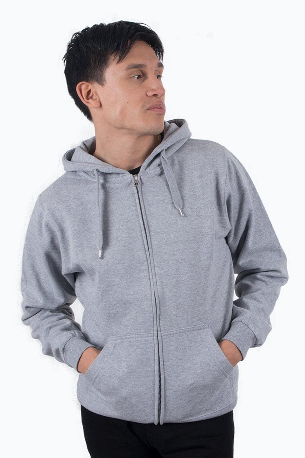 Zip sweat hoodie - Lyse grå