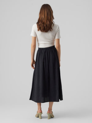 Florence Højtaljet Nederdel - Sort