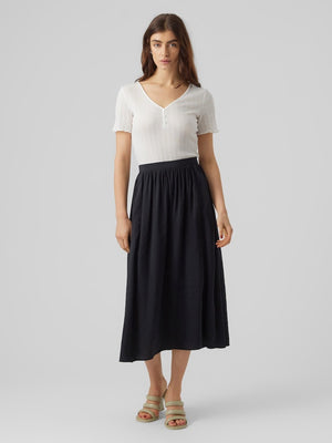 Florence Højtaljet Nederdel - Sort