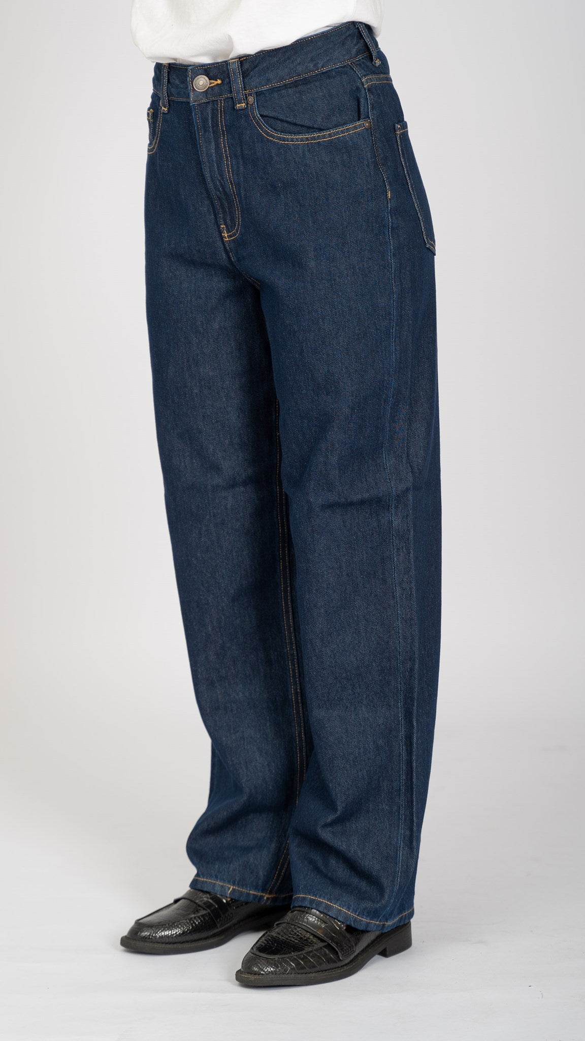 De Performance Loose Jeans - Dark Blue Denim |